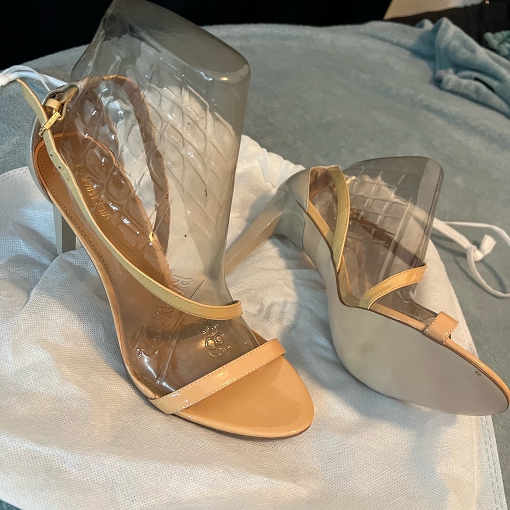 Calvin Klein Tan Strappy Heels